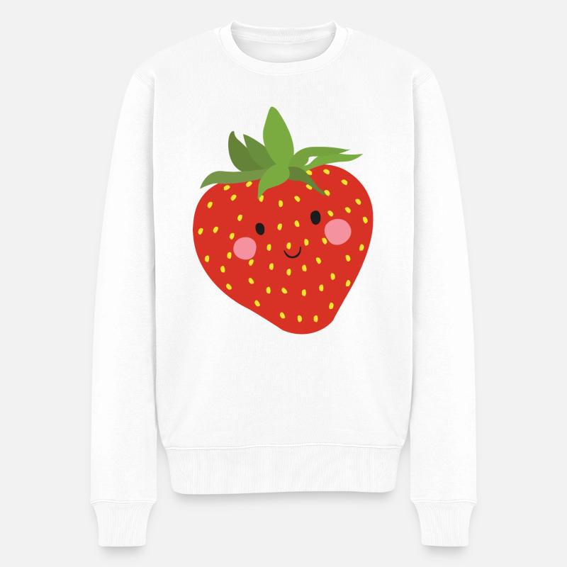 fraise - Pull Premium bio Homme - blanc