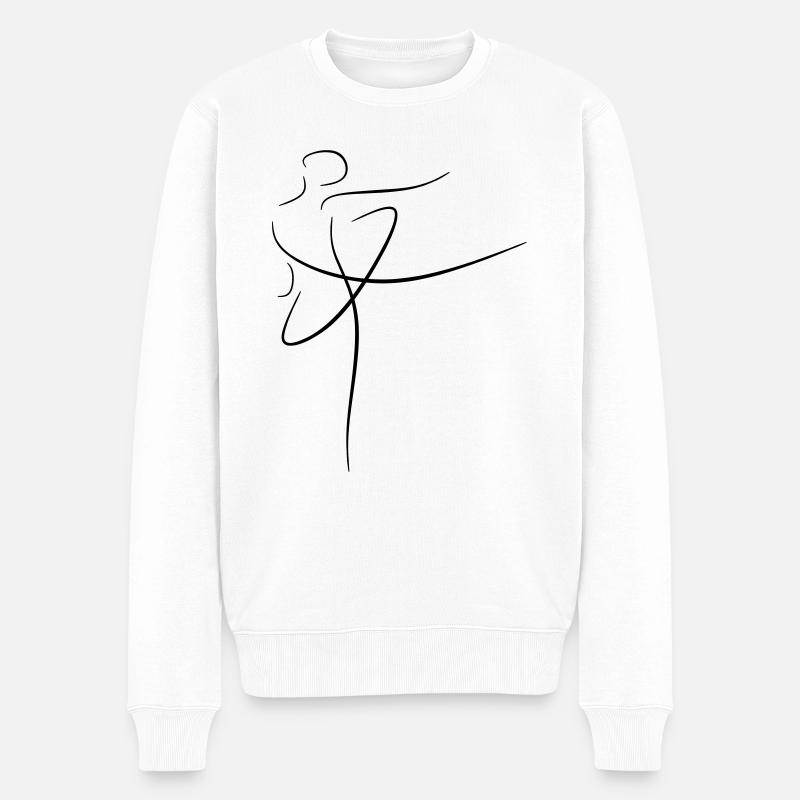 Dessin au trait danseur - Pull Premium bio Homme - blanc