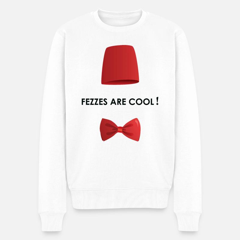 Fezzes sind cool - Männer Premium Bio Pullover - Weiß