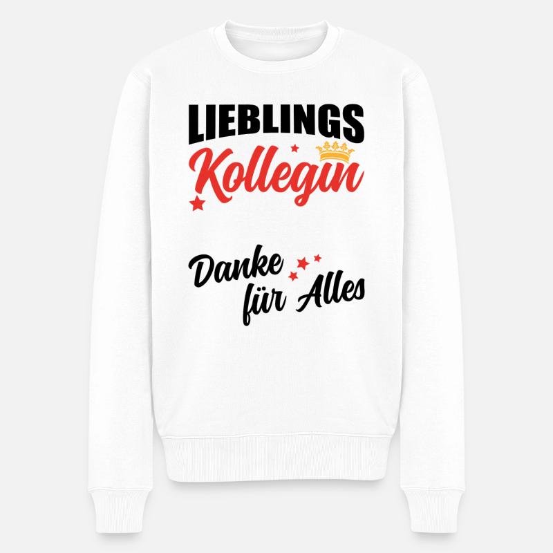 Kollegin Abschied Arbeit Geschenk - Männer Premium Bio Pullover - Weiß