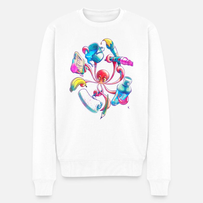 Pulpograffer - Männer Premium Bio Pullover - Weiß