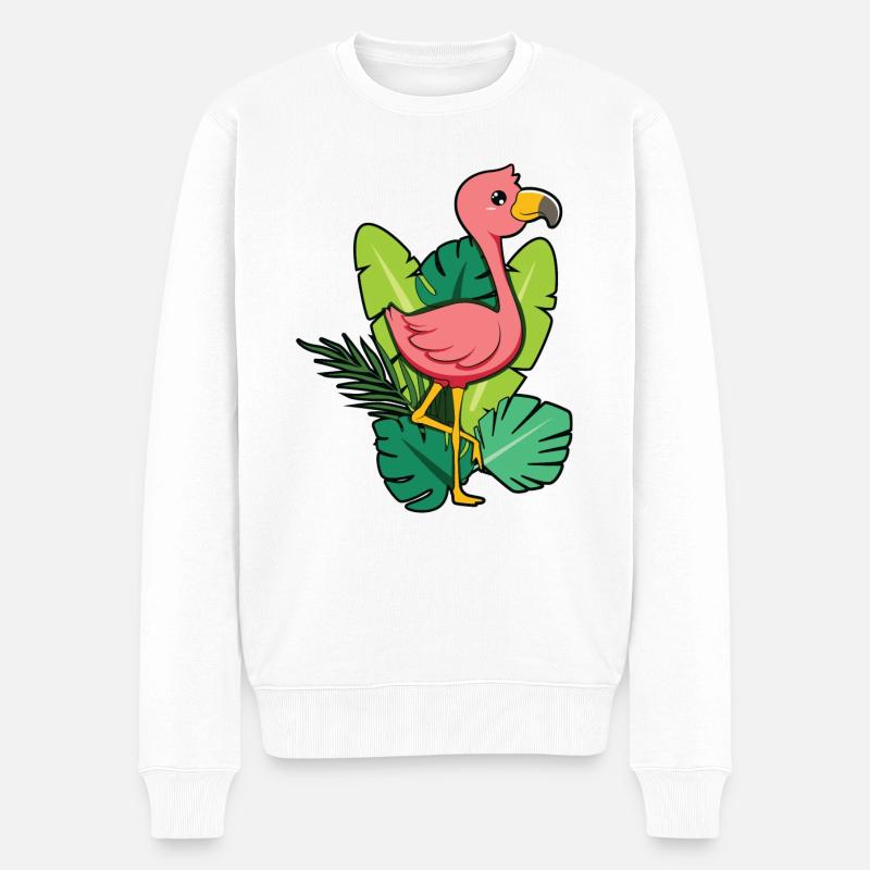 Flamingo - Männer Premium Bio Pullover - Weiß