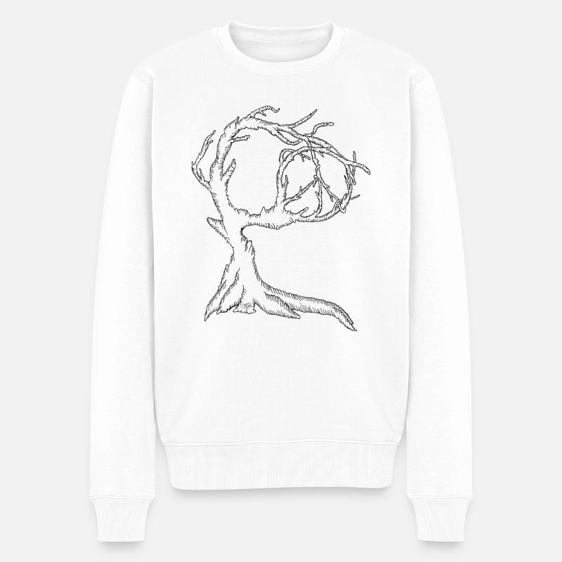 Peace Tree - Männer Premium Bio Pullover - Weiß