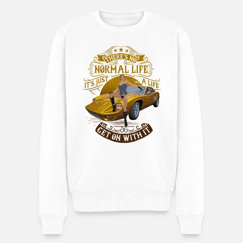 normal life - Männer Premium Bio Pullover - Weiß