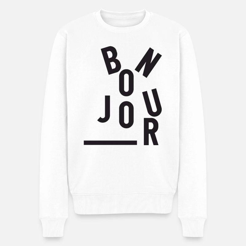 Bonjour - Männer Premium Bio Pullover - Weiß