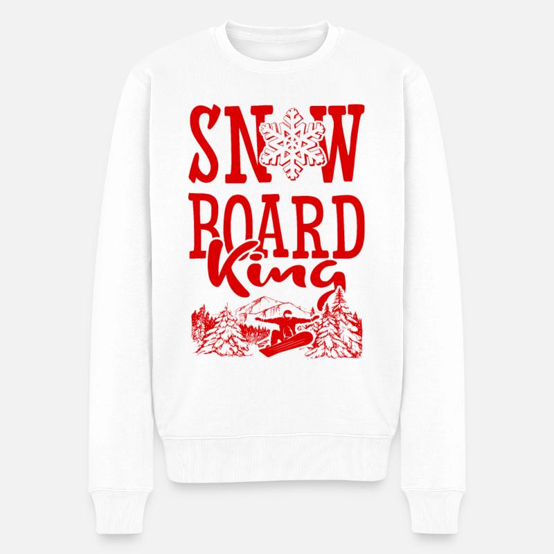 Snowboarder King - Pull Premium bio Homme - blanc