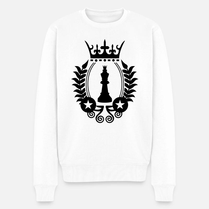 könig schach symbol - Männer Premium Bio Pullover - Weiß
