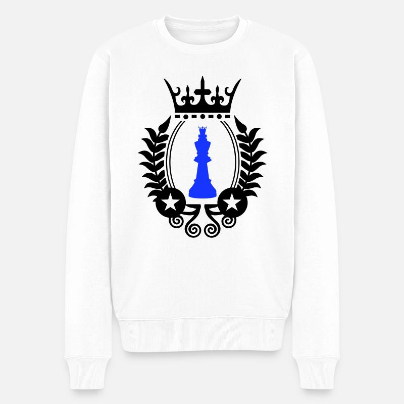 Symbole du roi d’échecs - Pull Premium bio Homme - blanc