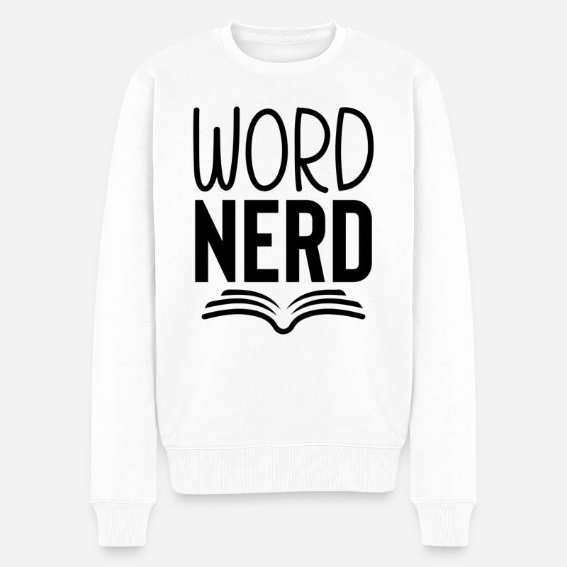 Nerd des mots - Pull Premium bio Homme - blanc