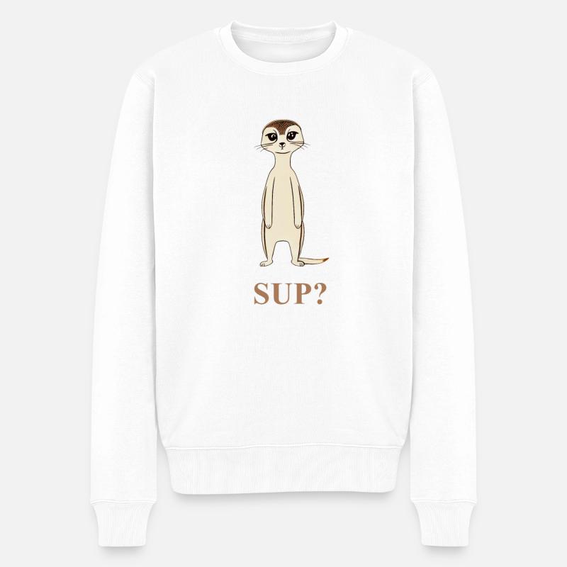 Erdmännchen - Was geht? - Männer Premium Bio Pullover - Weiß