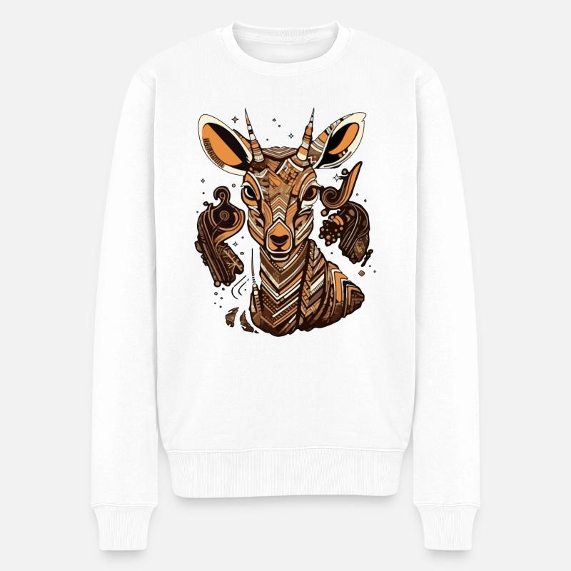 Maya, die Antilope - Männer Premium Bio Pullover - Weiß