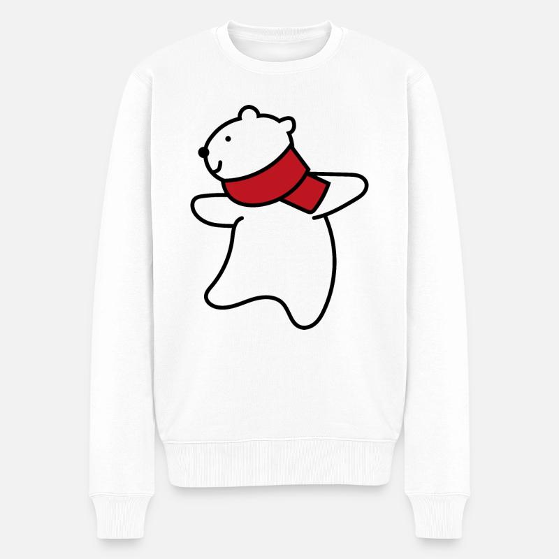 Kleiner Eisbär - Männer Premium Bio Pullover - Weiß