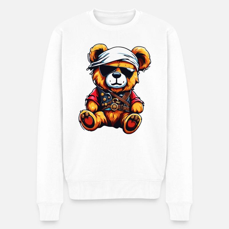 Teddybär / Kuscheltier / Stofftier / Geschenkidee - Männer Premium Bio Pullover - Weiß