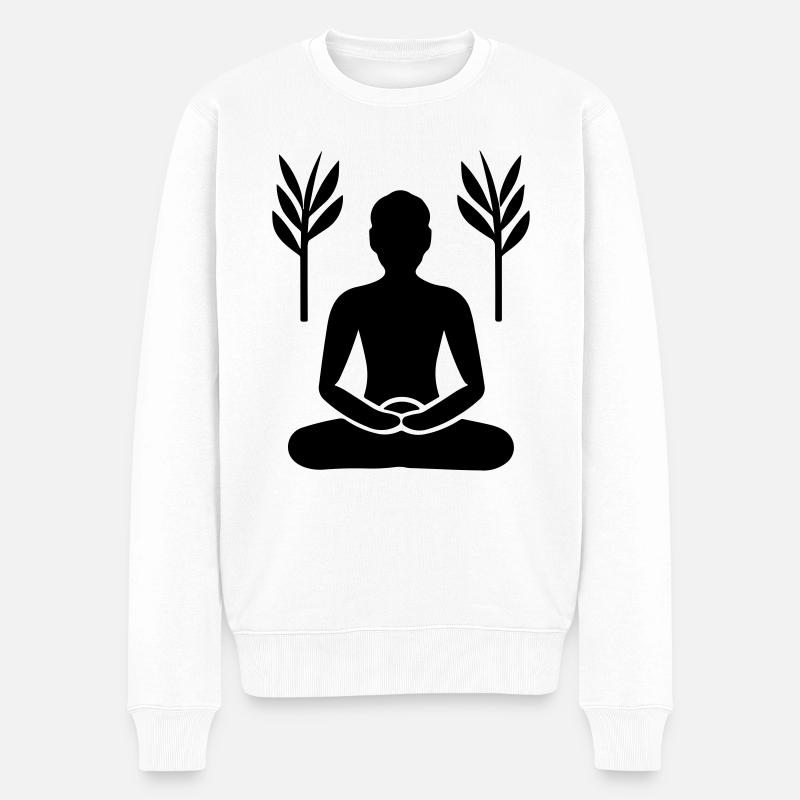 Meditation - Männer Premium Bio Pullover - Weiß