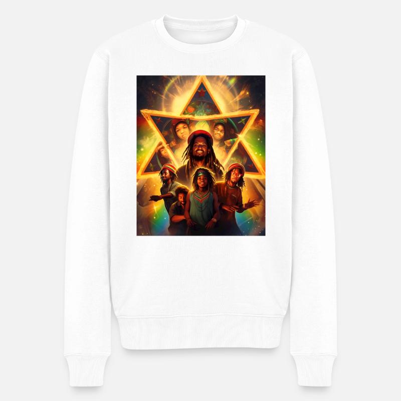 Rasta sunrise - Pull Premium bio Homme - blanc