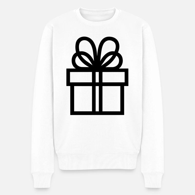 Geschenk-Icon-Box - Männer Premium Bio Pullover - Weiß