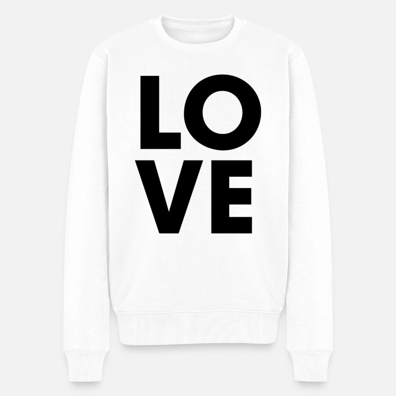 Love - Männer Premium Bio Pullover - Weiß