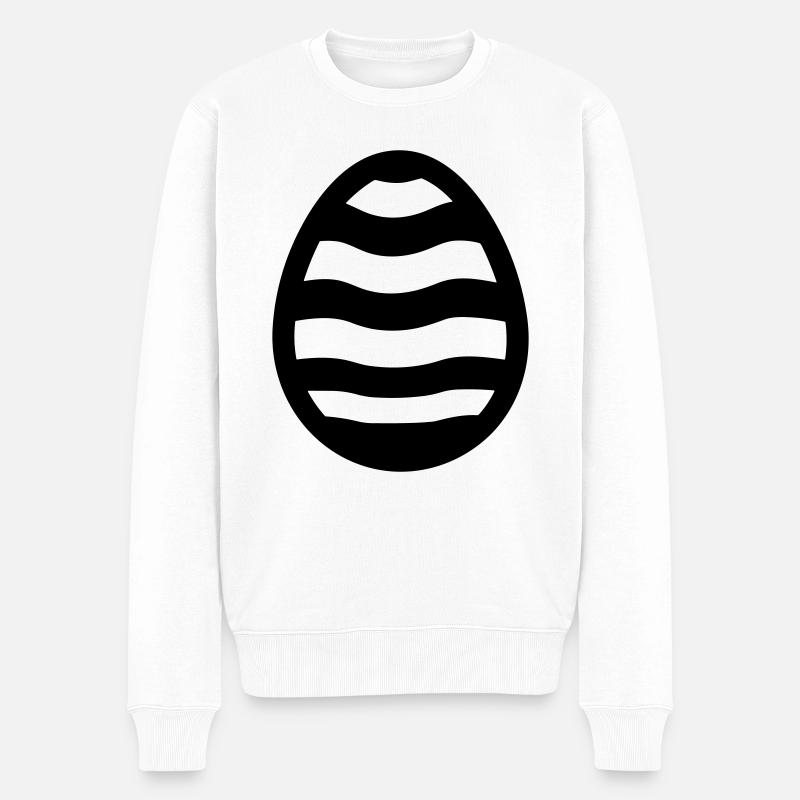 Ei - Männer Premium Bio Pullover - Weiß