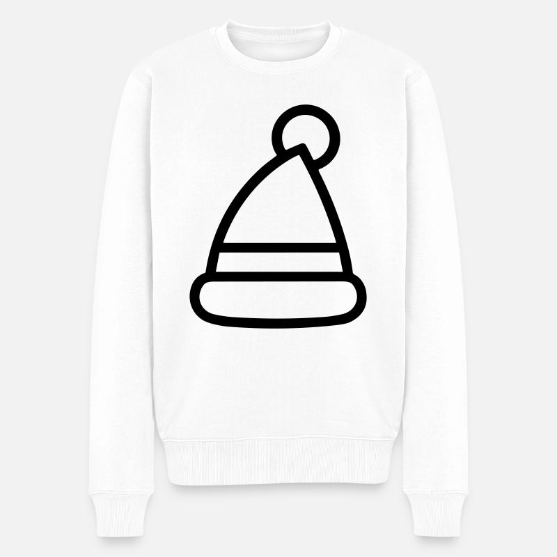 Weihnachtsmütze - Männer Premium Bio Pullover - Weiß