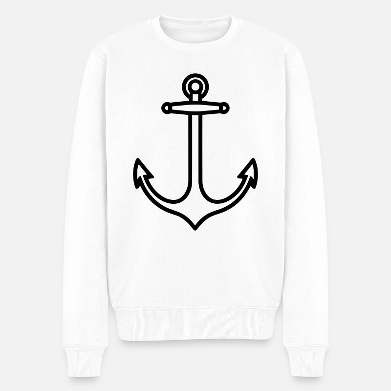 Anker - Männer Premium Bio Pullover - Weiß