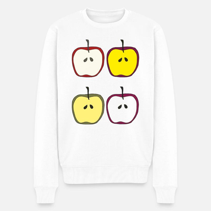 Äpfel bunt - Männer Premium Bio Pullover - Weiß