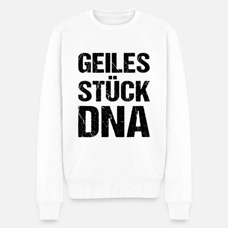 Geiles Stück DNA - Männer Premium Bio Pullover - Weiß