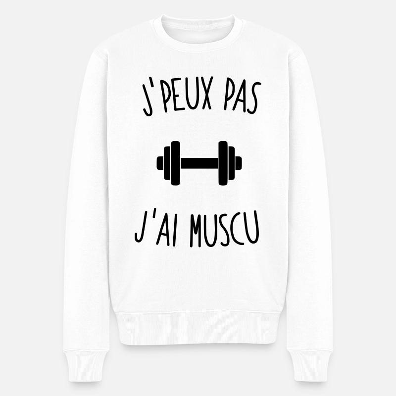 J'peux pas j'ai muscu - Pull Premium bio Homme - blanc