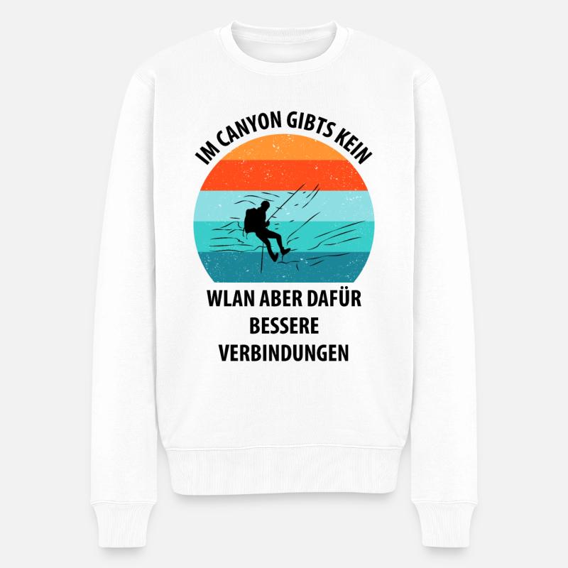 Canyoning Bergsteigen Klettern Wandern Berge - Männer Premium Bio Pullover - Weiß