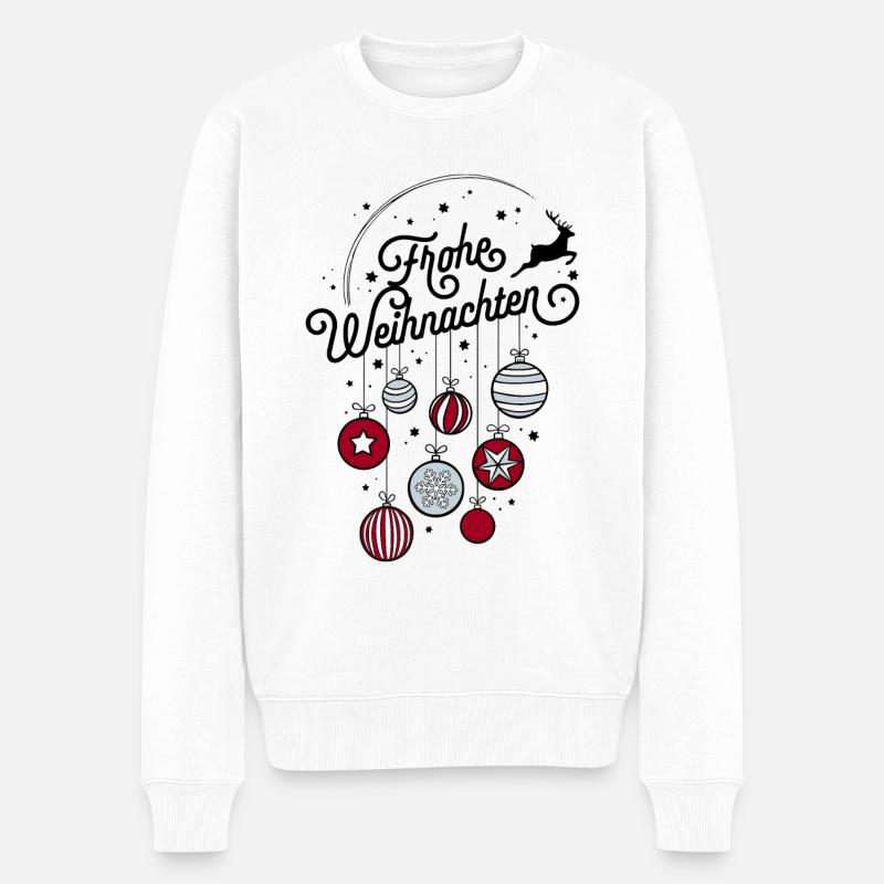 Frohe Weihnachten Ugly Christmas Sweater Geschenk - Männer Premium Bio Pullover - Weiß