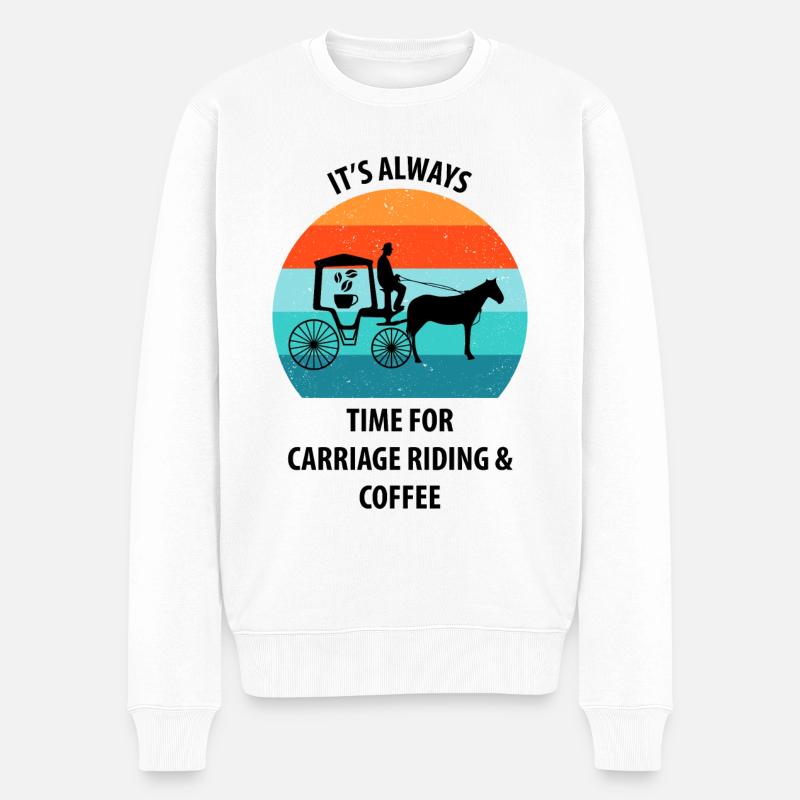 Cocher Calèche Calèche Café - Pull Premium bio Homme - blanc