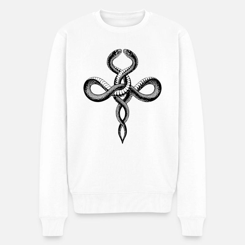 Schlangen - Männer Premium Bio Pullover - Weiß