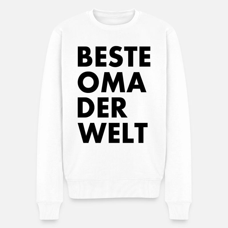 Beste oma der welt - Männer Premium Bio Pullover - Weiß