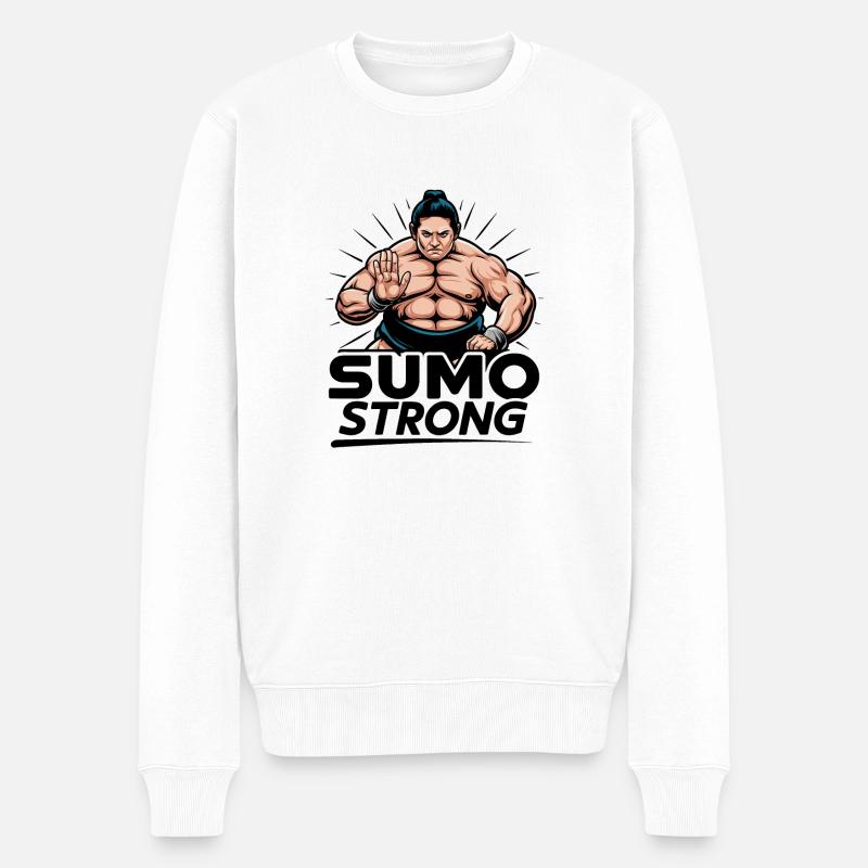 Sumo stark - Männer Premium Bio Pullover - Weiß