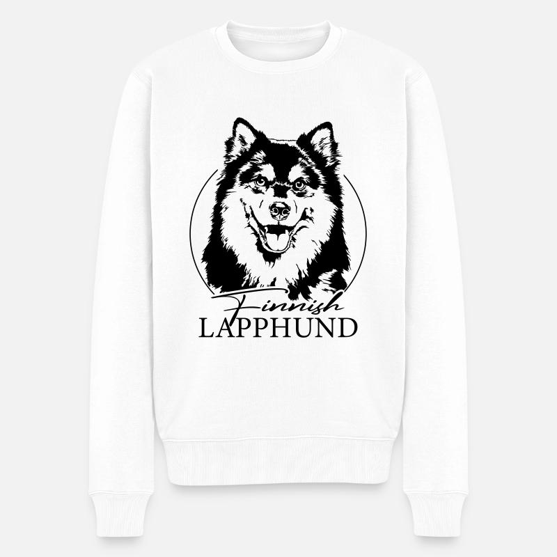 FINNISCHER LAPPHUND Finnish Lapphund Hund Wilsigns - Männer Premium Bio Pullover - Weiß