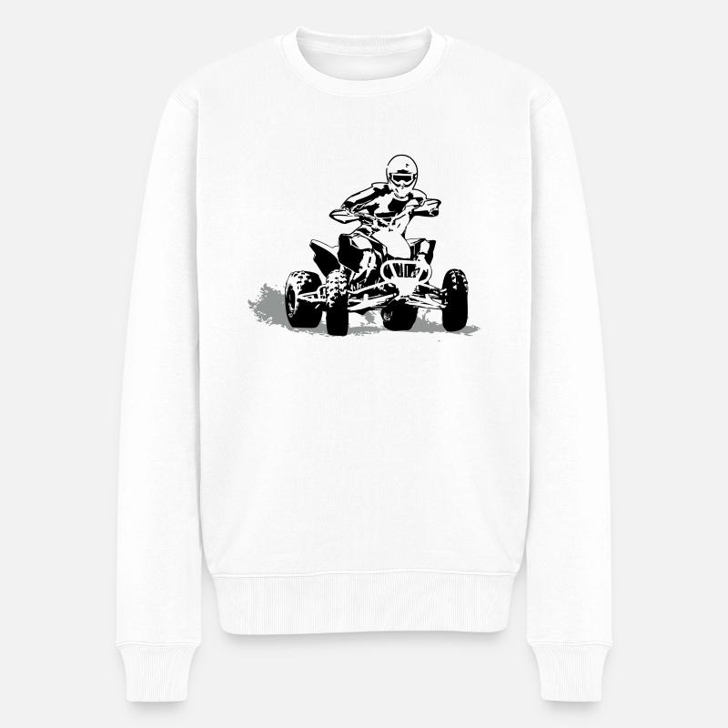 Quad - Männer Premium Bio Pullover - Weiß