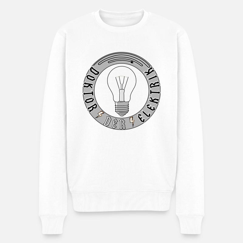 Doktor der Elektrik - Männer Premium Bio Pullover - Weiß