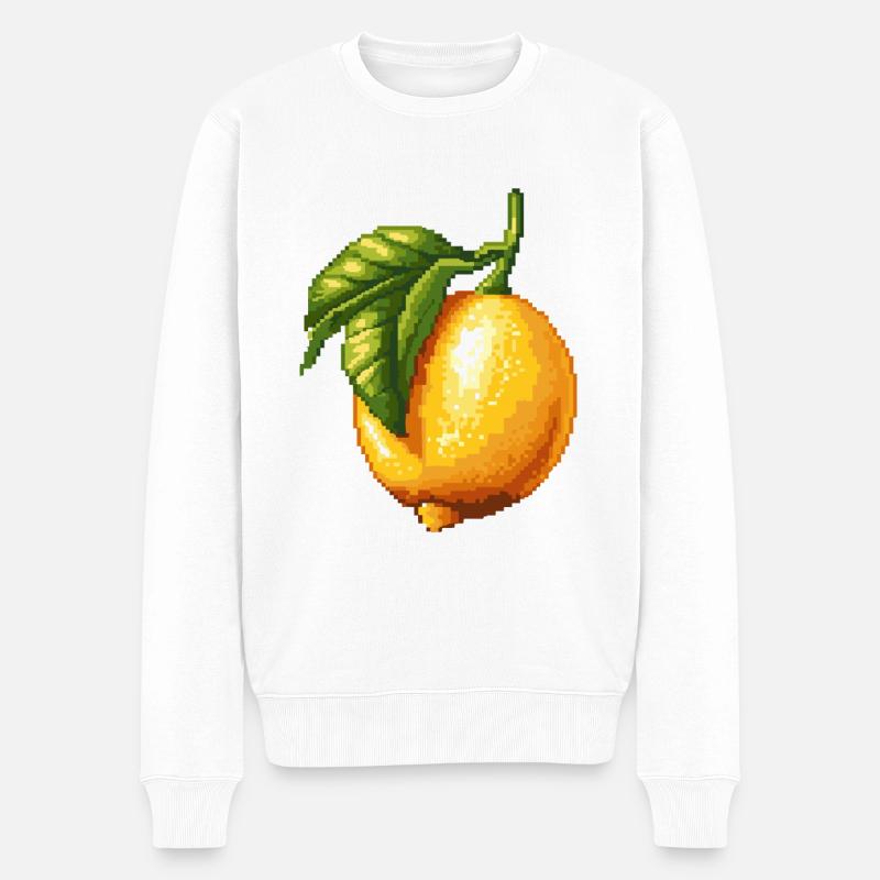 Icône Pixel Citron - Pull Premium bio Homme - blanc