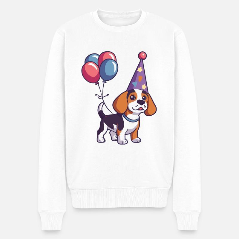 Beagle Chiens Anniversaire Bébé - Pull Premium bio Homme - blanc