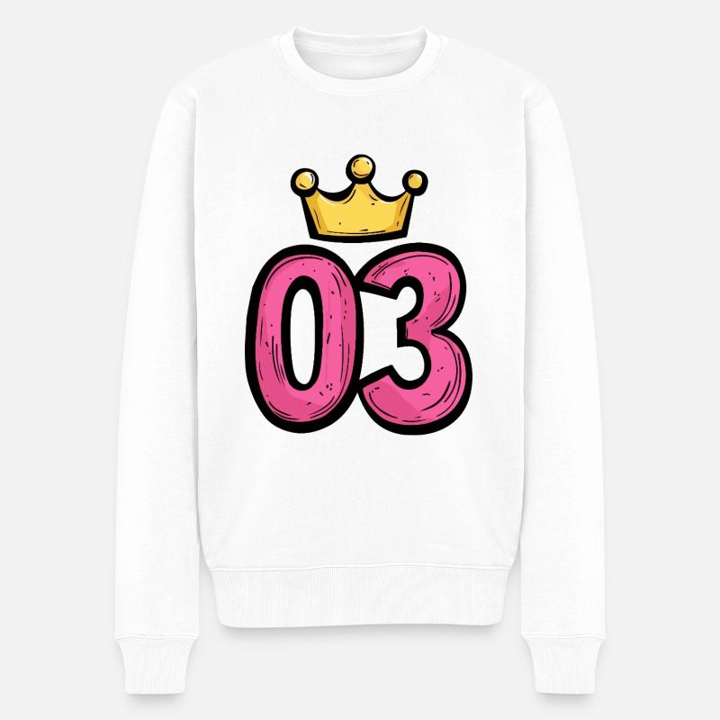 Couronne à 3 chiffres - Pull Premium bio Homme - blanc