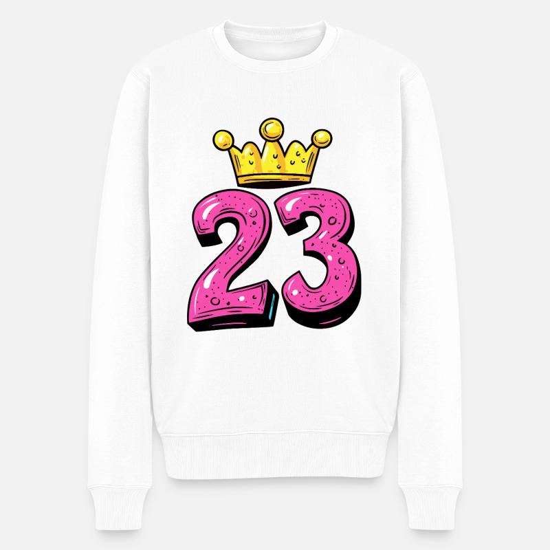 Couronne à 23 chiffres - Pull Premium bio Homme - blanc