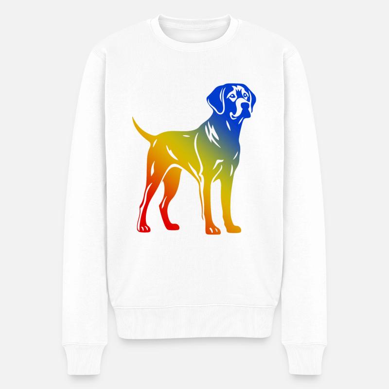 Labrador Hund Bunt - Männer Premium Bio Pullover - Weiß