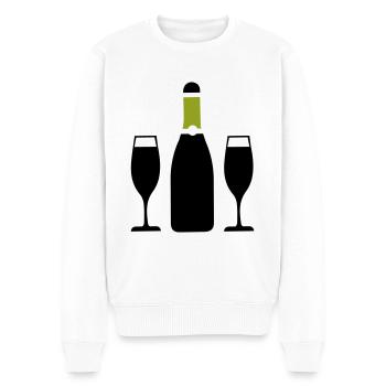 Red Wine Symbol - Men's Premium Organic Jumper - white - Front - Thijin (182cm)