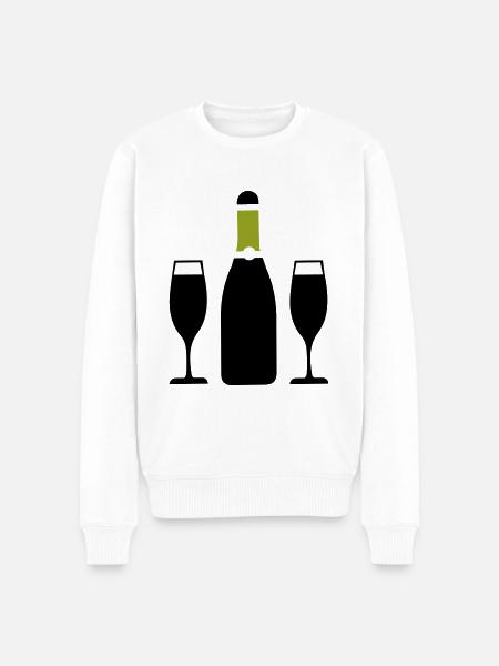 Red Wine Symbol - Men's Premium Organic Jumper - white