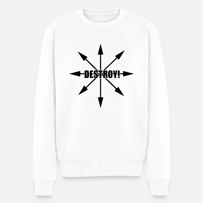 Destroy! - Männer Premium Bio Pullover - Weiß