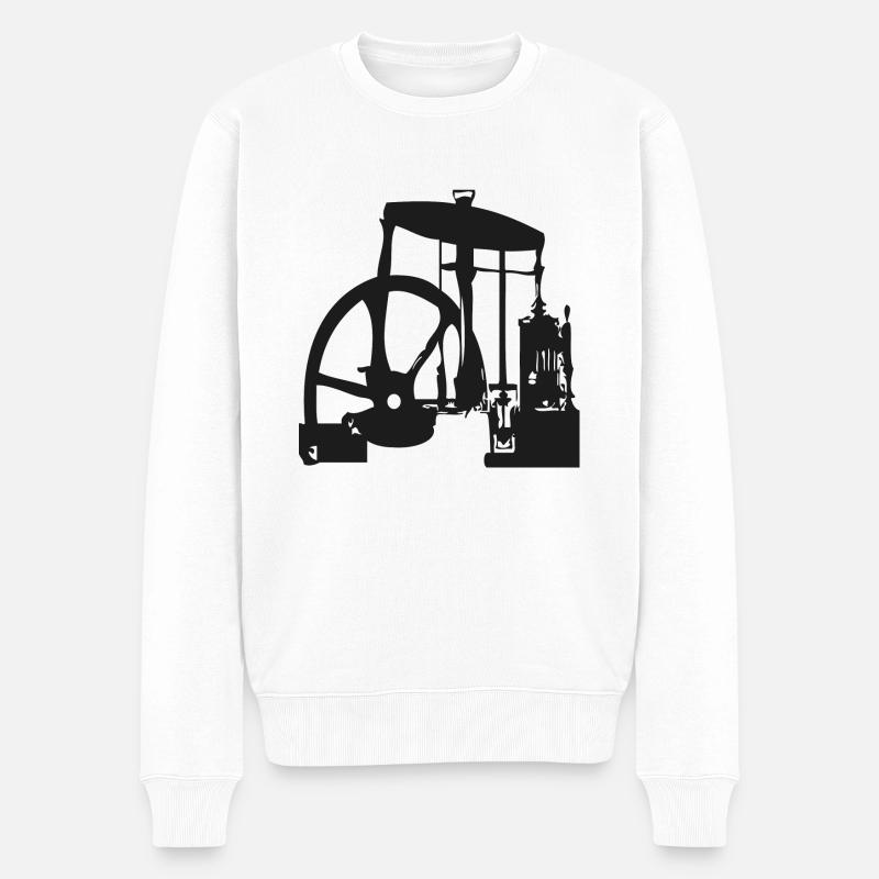 Machine à vapeur - Pull Premium bio Homme - blanc