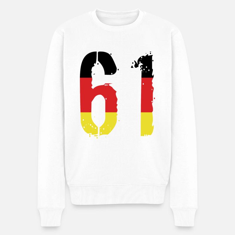 Maillot 61 Numéro Allemagne - Pull Premium bio Homme - blanc