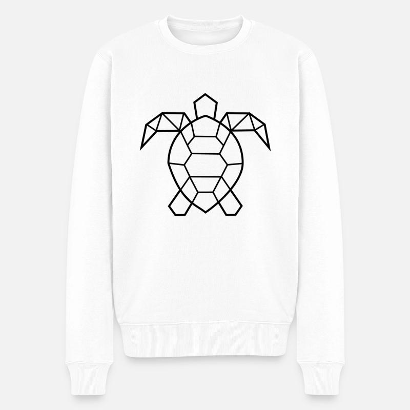 Schildkröte geometrisch - Männer Premium Bio Pullover - Weiß