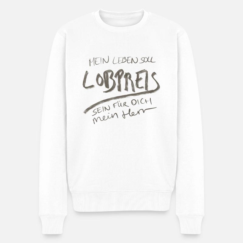 Lobpreis für den Herrn - Männer Premium Bio Pullover - Weiß