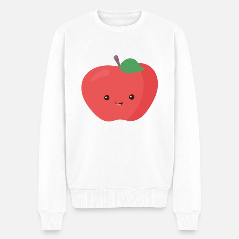Apfel - Männer Premium Bio Pullover - Weiß
