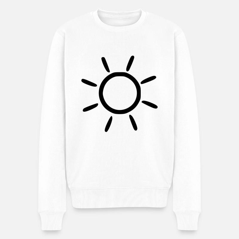 Soleil Dessin Nature Croquis noir - Pull Premium bio Homme - blanc